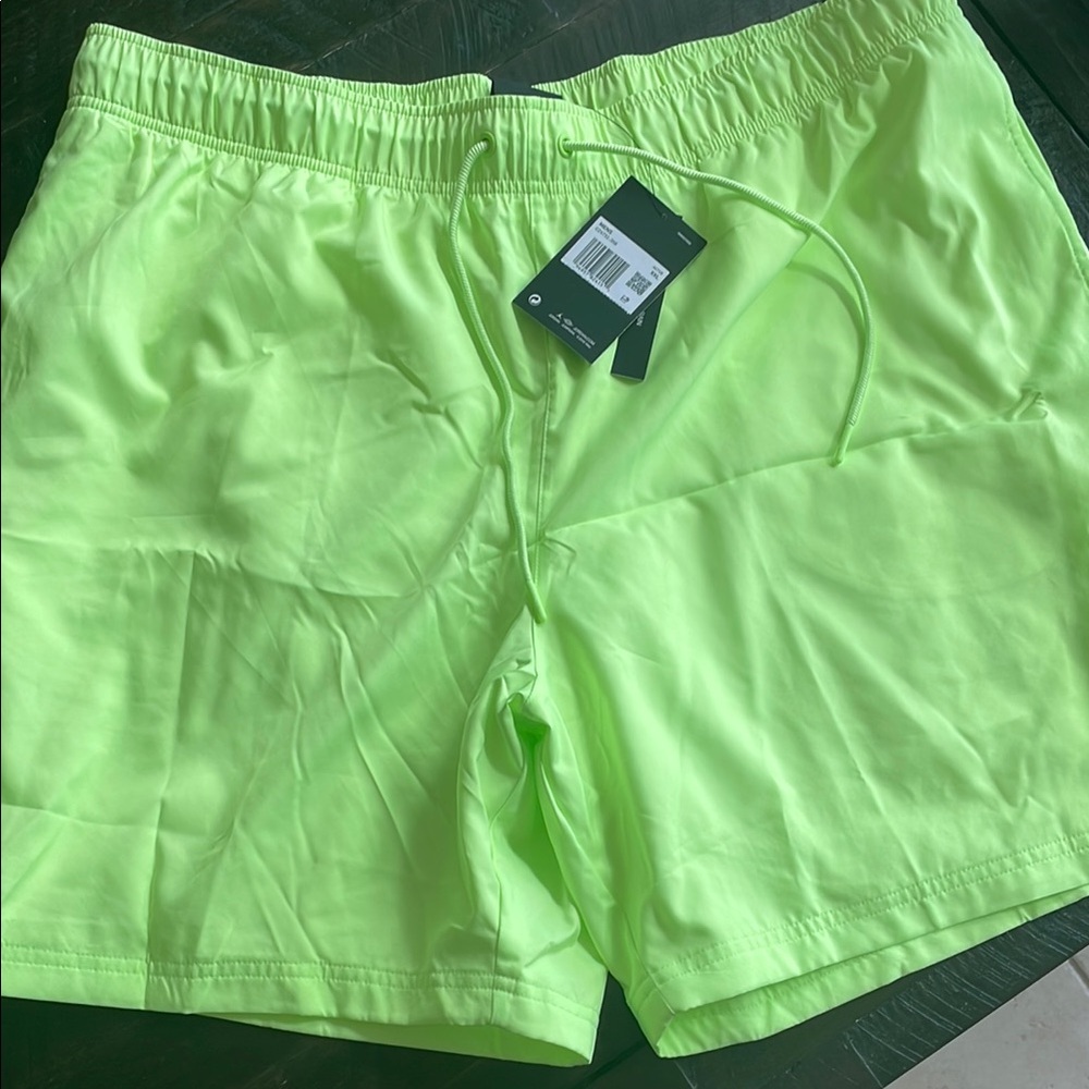 Vibrant Green Swim Trunks with Elastic Waistband Air Jordan